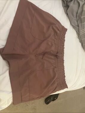High-Waist Elastic Pull-On Shorts in Mauve - Women's Casual Shorts